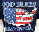 Fruit Of The Loom God Bless America Michigan USA Flag Graphic Shirt Size Large