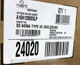 Hoffman A16H1208SSLP Stainless Steel Enclosure NEMA Type 4X 16" x 12" x 8"