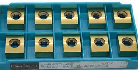 Lot of 10 New Ingersoll Carbide Tin Coated Milling Inserts LNE425-A4