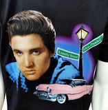 Anvil Men's Elvis Presley Lonely Street Graphic Black Short Sleeve Shirt Size L