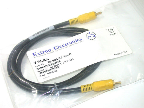 Up to 6 Extron RCA Male to Male Single Conductor 75 Ohm Cables 26-600-03