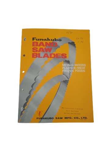 Funakubo Band Saw Blades - Information Booklet