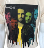 American Apparel Men's Maroon 5 2011 Graphic Tan Short Sleeve Shirt Size Large