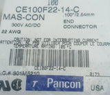 Pack Of (100) Pancom CE100F22-14-C 14 Position Wire Board End Connectors .100"