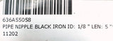 Pack of (10) Unbranded Black Iron Pipe Nipple 1/8" x 5-1/2"