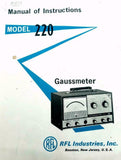 RFL Industries Model 220 Gaussmeter Instruction Manual