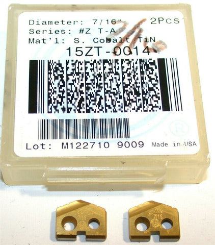 2 Allied Machine Original T-A 7/16" Carbide Spade Drilling Insert 15ZT-0014