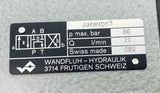 Wandfluh AMW4D63 Directional Control Valve 80 Bar