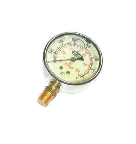 DURO-UNITED  LIQUID FILLED BOTTOM MOUNT GAUGE 1/4 NPT 0-1500 PSI