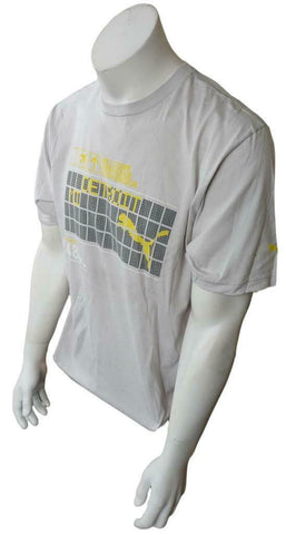 Puma Men's Welcome Bienvenue Bienvenidos Detroit MI Baggage 48 Gray Shirt Size L