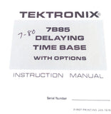 Tektronix 7B95 Delaying Time Base With Options Instruction Manual