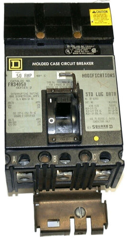 Square D 50 Amp I-Line 480VAC Circuit Breaker FA34050