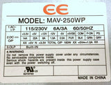 EE MAV-250WP Power Supply 115/230 Volts
