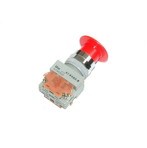 New Idec  AYW402-R  Red  E-Stop  Push Pull Maintained Pushbutton 2 N.C. Contacts