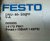 Festo DNU-80-200PP-V-A Pneumatic Air Cylinder 80mm Bore 200mm Stroke