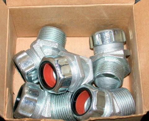 Thomas & Betts  2217  New Box of 5 Strain Relief 45 Degree Cord Connectors 1"