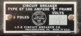 ITE ET100-3100 3-Pole Circuit Breaker 100A 250VAC 125/250VDC