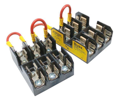 Lot of (2) Buss BM6033SQ 3-Pole Fuseholder M60030-2SQ 600V 30A