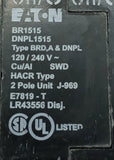 Eaton BR1515 2 Pole Twin Circuit Breaker 15A 120/240V Plug-On Mount