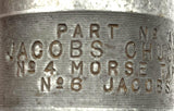 Jacobs No. 34 Keyed Drill Chuck 0-1/2" Capacity W/ Morse No. 4 Taper Arbor