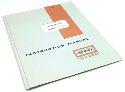 Kepco Model SM 36-5A Power Supply Instruction Manual