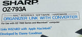 Sharp OZ-793A Mac Interface Software Organizer Link with Converter For OZ-7000