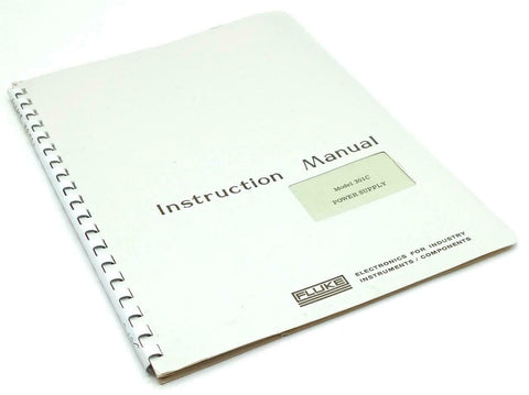 Fluke Model 301C Power Supply Instruction Manual