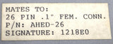 Cirris AHED-26 Connector Mates to 26 Pin 1" Female Connector