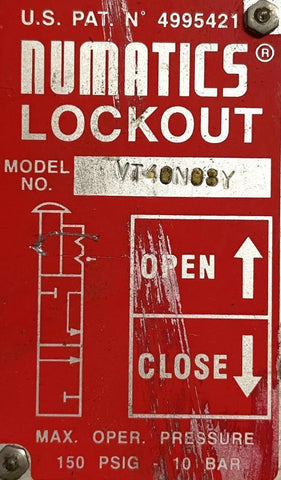 Numatics VT40N08Y Manual Lockout Valve 1