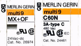 Merlin Gerin 24461 3-Pole Circuit Breaker 3A 480VAC W/ Auxiliary Switch 26974