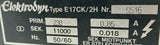 Elektrodyn E17CK/2H Transformer 230V .85A 50/60HZ