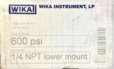 Wika 52749823 4.5" Liquid Filled XSEL Pressure Gauge 600 PSI 1/4" NPT 233.34