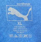 Puma Men's Love Equals Soccer Italy Blue Short Sleeve Shirt Size X-Large