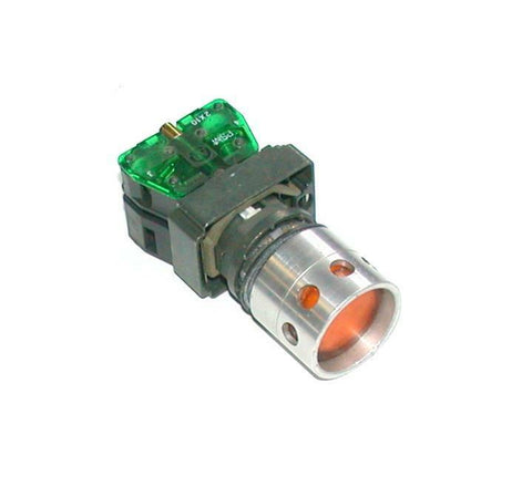ALLEN BRADLEY 800E-2X10  AMBER ILLUMINATED MOMENTARY PUSHBUTTON 1 N.O. CONTACT
