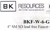 BK-Resources BKF-W-6-G  4" Workforce Splash Mount Lead Free Faucet
