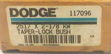 New Dodge  2517 X 2-1/8  Taper Lock Bushing W/Screws  2-1/8" Bore Made in USA