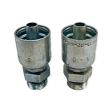 Lot of (2) Parker P43-6 R1-R2-R3-R9-0C2A Steel Hydraulic Hose Crimp Fitting
