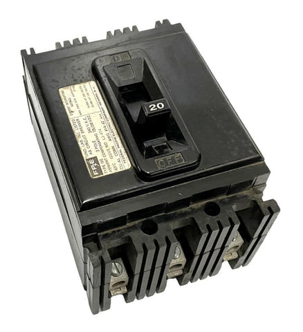 Lot of (3) Federal Pacific NE231020 3-Pole Circuit Breaker 20A 240VAC
