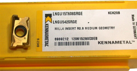 Lot of 5 New Kennametal Milling Cutter Inserts LNGU15T608SRGE KCK20B