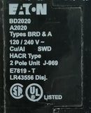 Eaton BD2020 2 Pole Duplex Twin Circuit Breaker 20/20A 120/240VAC 1 PH Feed-Thru