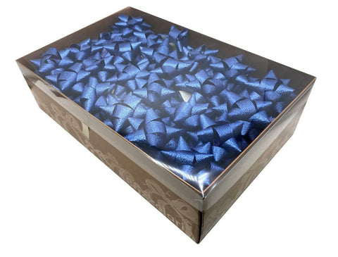 Brizzolari 3-1/2" Textured Blue Star Gift Bow 3/4" Ribbon 15 Loop 70 Count