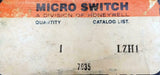 Honeywell Micro Switch LZH1 Side Plunger Limit Switch