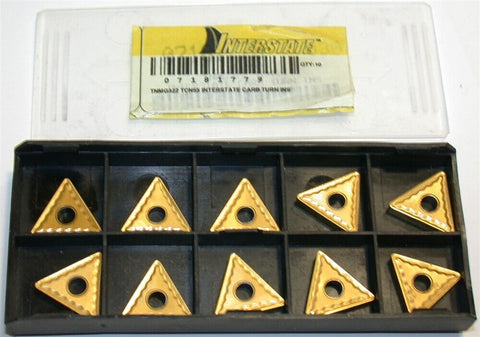Lot of 10 New Interstate 07181779 Carbide Turning Inserts TNMG322 TCN55