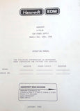 Hansvedt H-Pulse Models 502, 1004, 1506 EDM Power Supply Operating Manual