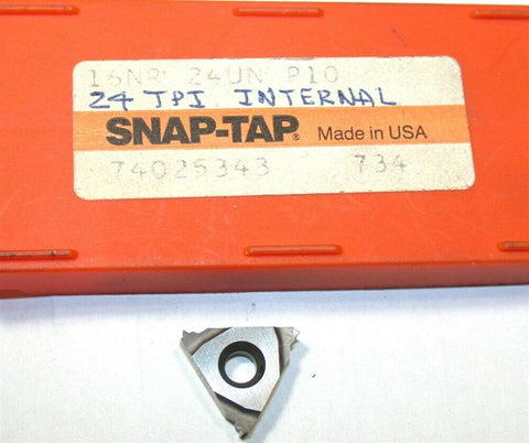 Lot of 6 New Snap-Tap Indexable Carbide Threading Inserts 16NR 24UN P10