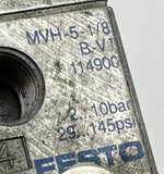 Festo MVH-5-1/8 114900 Solenoid Valve 145 PSI w/ Coil MSV-3 119807