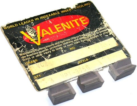 Lot of 3 New Valenite Carbide Inserts VPT-375G VC2