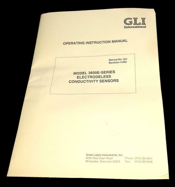 New GLI Great Lakes Instruments 3625E2T Electrodeless Conductivity Sen