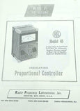RFL Industries Model 45 Indicating Proportional Controller Instruction Manual