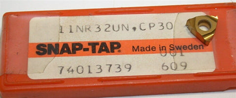 Lot of 10 New Snap-Tap Indexable Carbide Threading Inserts 11NR32UN CP30